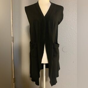 Black sleeveless cardigan
